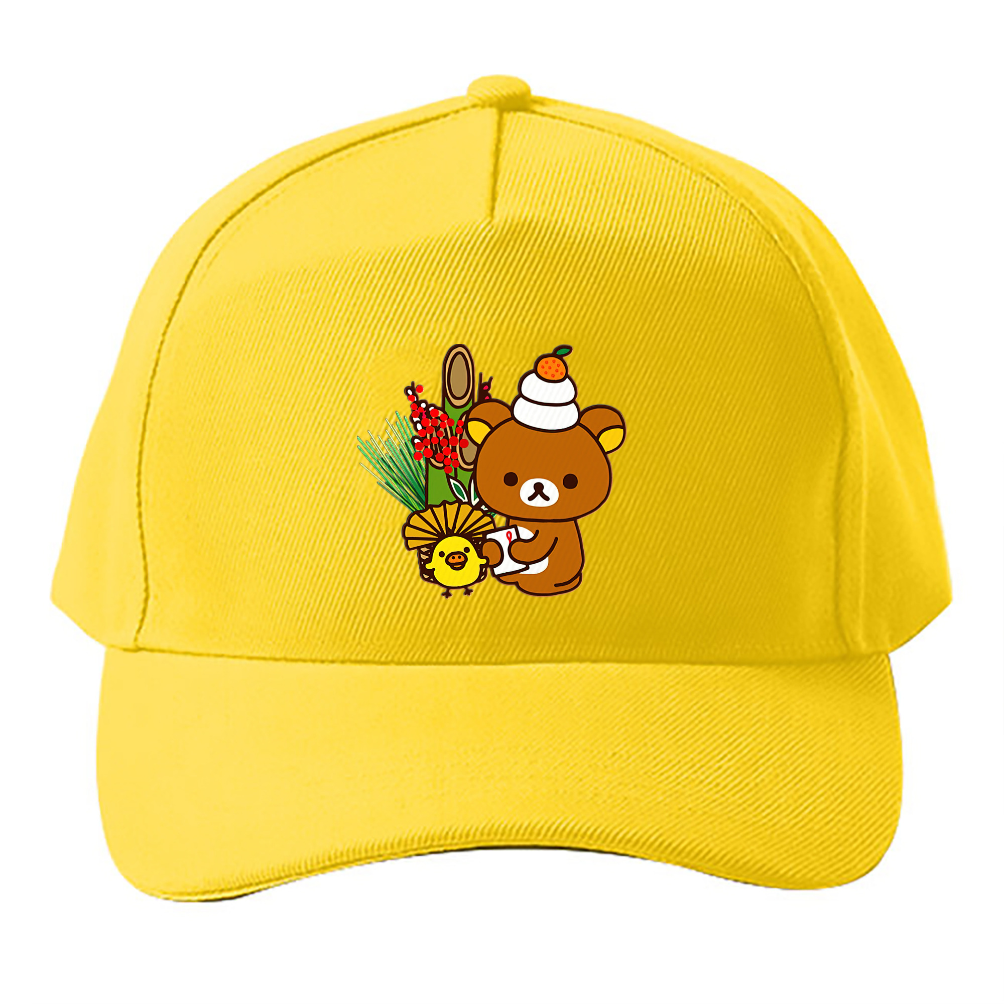 （画像用） リラックマ リラックマ キイロイトリ Rilakkuma Korilakkuma Kiiroitori ベースボールキャップ 綿100％ 男女兼用 帽子 スポーツ